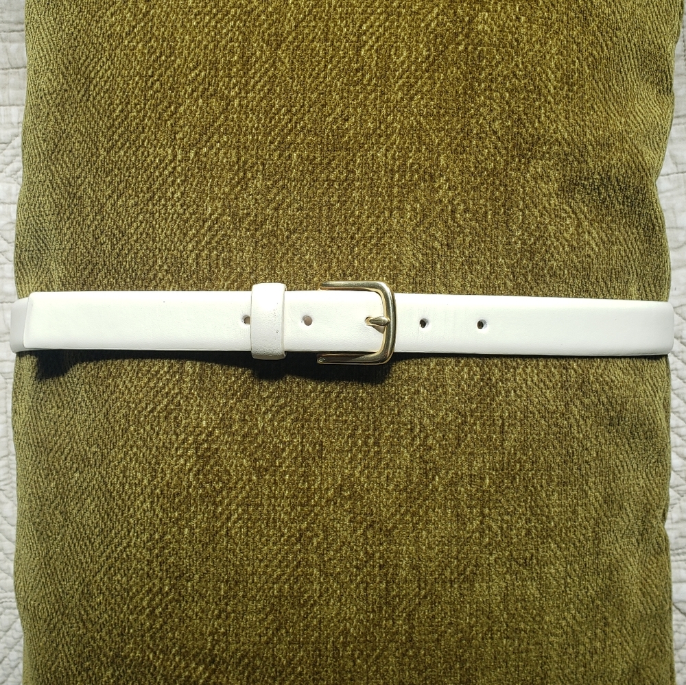 Ann Taylor Genuine Leather Belt in White
